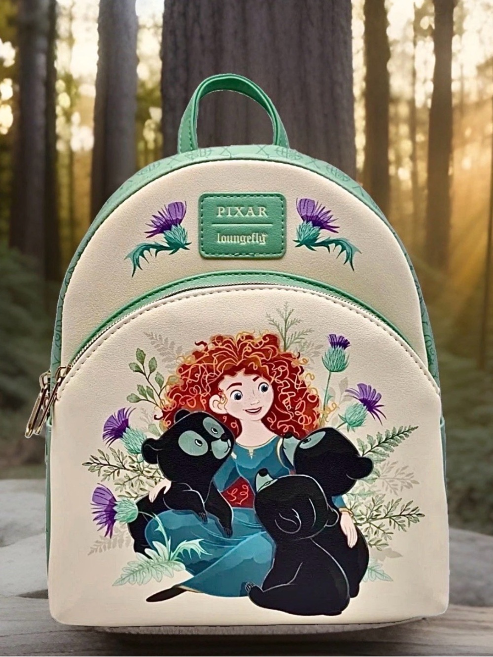 NEW w Tags Loungefly Disney / Pixar BRAVE - MERIDA & 3 Bears / Brothers Backpack